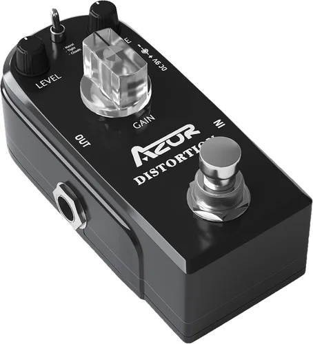 AZOR AP-302 - Pedal de efecto de guitarra de distorsión, 3 modos, natural, apretado, clásico para guitarra eléctrica, True Bypass | 3 perillas