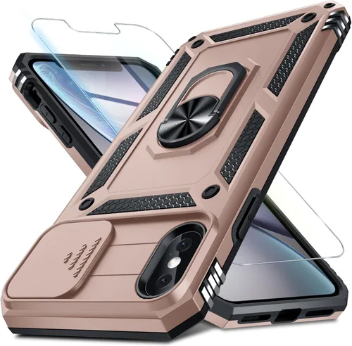 Miniatura 32 de Janmitta - Funda para iPhone 14 Pro con cubierta deslizante para lente de cámara incorporada + protector de pantalla, funda de cuerpo completo
