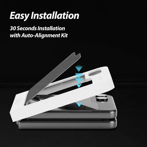 Miniatura 3 de Whitestone - Protector de pantalla EZ Glass para Galaxy Z Flip 5 2023, protector de vidrio templado transparente [fácil de instalar], paquete de dos