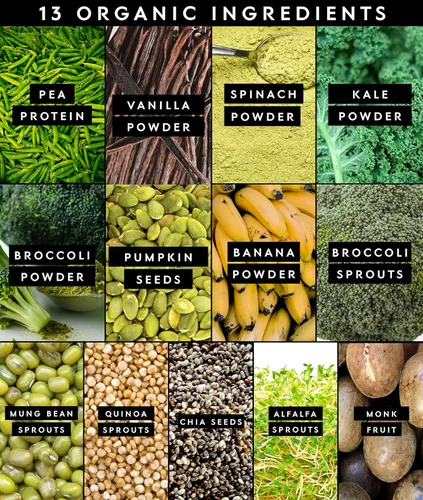 Miniatura 4 de Truvani Suplemento de proteína + verduras Espinaca, col rizada y brócoli 0.35 oz de proteína orgánica a base de plantas 20 porciones USDA