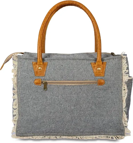 Miniatura 6 de KPL Sel De Mer Upcycled Canvas and leather Hand Bag Cowhide Tote Bag shopping bag carry on leather bag