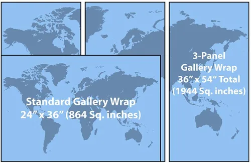 Miniatura 5 de 3 paneles – Lienzo personalizado Mapa de viaje del mundo ejecutivo con alfileres – Mapa de pared extra grande
