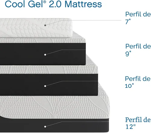 Miniatura 9 de Cool Gel Classic Brands - Colchón de espuma viscoelástica refrescante de 14 pulgadas, con 2 almohadas, certificación CertiPUR-US, en caja