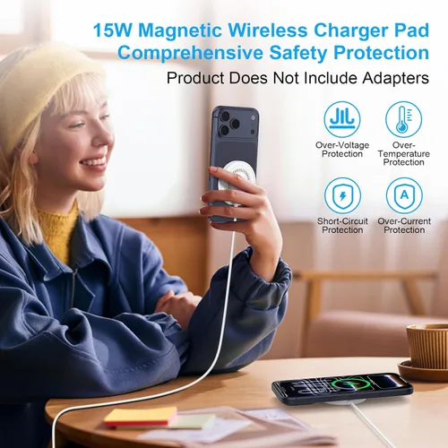 Miniatura 5 de Cargador inalámbrico para Samsung con almohadilla de carga rápida, cargador inalámbrico magnético para Samsung Galaxy S26 Ultra S26+ S25 Ultra Blanco