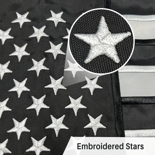 Miniatura 2 de AMZFLAG Bandera de jardín de línea azul fina de 12 x 18 pulgadas, banderas bordadas de jardín de policía para exteriores, bandera americana pequeña