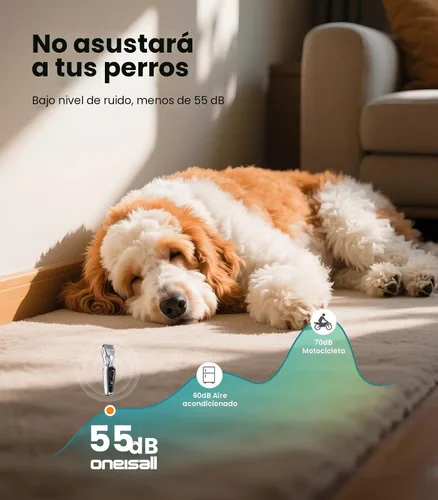 Miniatura 4 de Oneisall Cortapelos para perros para aseo de pelo grueso, afeitadoras para perros inalámbricas de bajo ruido, kit de aseo de 2 velocidades