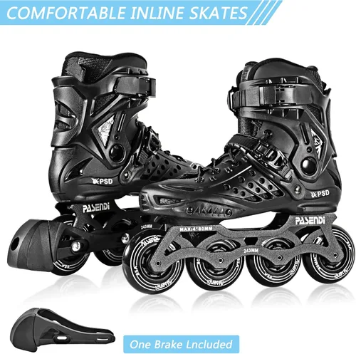 Miniatura 5 de Patines profesionales en línea con ruedas de 0.157 x 3.150 in, patines de una sola fila de fitness para adultos, mujeres y hombres, botas interiores