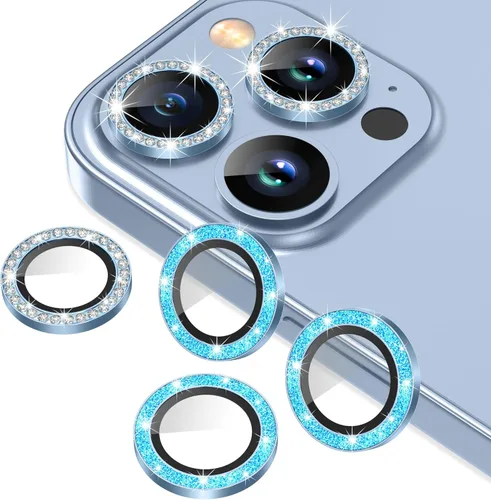 Miniatura 20 de AGVEE Paquete de 6 protectores de lente de cámara para iPhone 14 Pro de 6.1 pulgadas/14 Pro Max de 6.7 pulgadas, con diamantes brillantes y anillo
