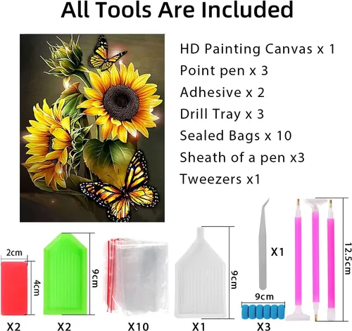 Miniatura 4 de DKHDBD Kits de pintura de diamantes para adultos, 12 x 16 pulgadas, pintura por números para adultos principiantes, pintura de puntos de diamante