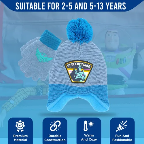 Miniatura 3 de Toy Story - Bufanda de invierno y guantes de nieve para niños y niñas, juego de 3 piezas, lindo y cálido para exteriores, incluye caja de regalo