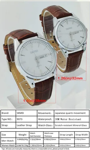 Miniatura 6 de SKMEI Reloj para hombres de negocios vestido clásico de moda casual negro cuero cuarzo analógico impermeable calendario fecha luz simple relojes