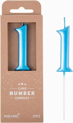 Miniatura 24 de PHD CAKE Velas de cumpleaños de 7 cm Elegantes Azul Número 4, Velas de Número Azul, Velas de Número para Pastel, Celebración de Fiesta