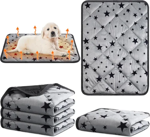 Miniatura 20 de Namalu Paquete de 4 Camas Autocalentables para Gatos, Alfombrilla Autocalentable para Gatos con Patrón de Estrella, Almohadilla Suave para Jaula