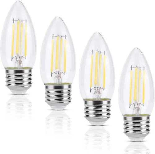 Miniatura 8 de KINUR Bombilla LED E26 de 40 W, bombillas de candelabro LED ámbar B11, bombilla decorativa blanca cálida de 2000 K, para ventilador de techo