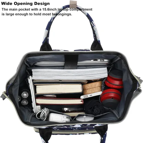 Miniatura 3 de Mochila para computadora portátil para mujeres y niñas, mochilas universitarias, mochila escolar de 15.6 pulgadas, Conejito, Mochilas de viaje