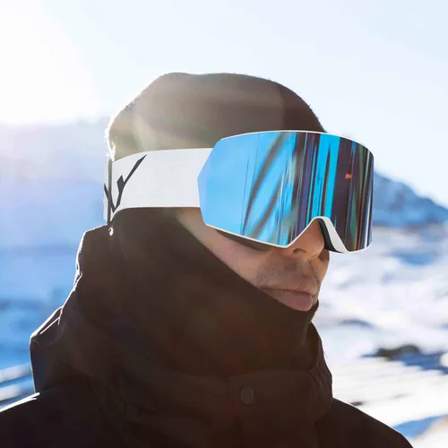 Miniatura 2 de FMY - Gafas de esquí para hombres, mujeres y jóvenes - Gafas de snowboard y esquí con protección antivaho UV400 para adultos Marco azul hielo
