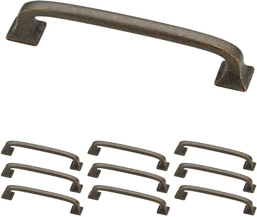 Miniatura 12 de Franklin Brass (Paquete de 10) – Manijas de gabinete de hierro suave, centro de agujero de 5-1/16 pulgadas, tiradores para cajones, puerta de Metal