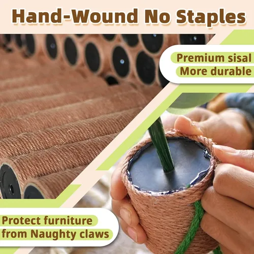 Miniatura 3 de Meowoou Rascador para gatos con bola colgante, poste de 23.6 pulgadas de alto, lindos juguetes para gatos de interior con cuerda de sisal, torre