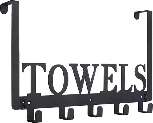Kuhome Toallero de ganchos para colgar sobre la puerta, para baño, soporte para puerta/pared, para dormitorio/playa, para colgar toallas/batas de