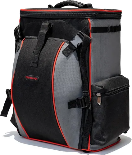 YESWELDER Mochila de Soldador Paquete de Equipo Extremo con Casco de Seguridad (contiene casco de soldadura, chaqueta, guantes, amoladora,