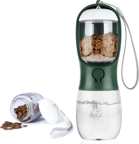 Miniatura 17 de Botella de agua para perros con recipiente para alimentos, dispensador de agua portátil a prueba de fugas para mascotas, para caminar, senderismo