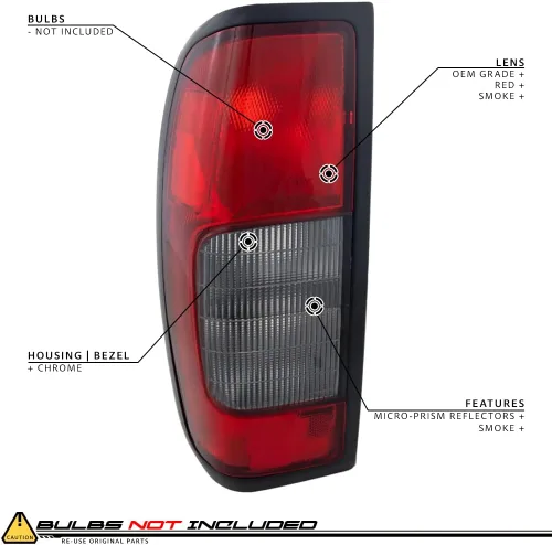 Miniatura 3 de EPIC LIGHTING Luces traseras halógenas de repuesto, color rojo humo, compatible con NISSAN 00-04 FRONTIER (desde 10/1999) - Par