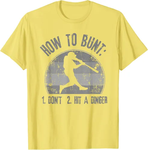 Miniatura 43 de Cómo Bunt Don't Hit A Dinger - Camiseta divertida de béisbol y sóftbol, Negro, S