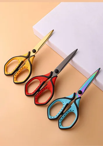 Miniatura 7 de Jasni Paquete de 3 tijeras antiadherentes de teflón de titanio de alta calidad de 7.5 pulgadas, sin óxido, tijeras súper afiladas, tijeras de agarre