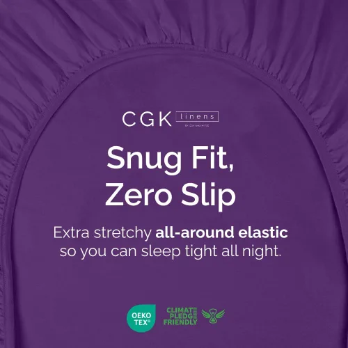 Miniatura 2 de Sábana bajera tamaño California King, ropa de cama suave con esquinas de 8 a 16 pulgadas de profundidad, transpirable, fresca y sin arrugas, cuidado