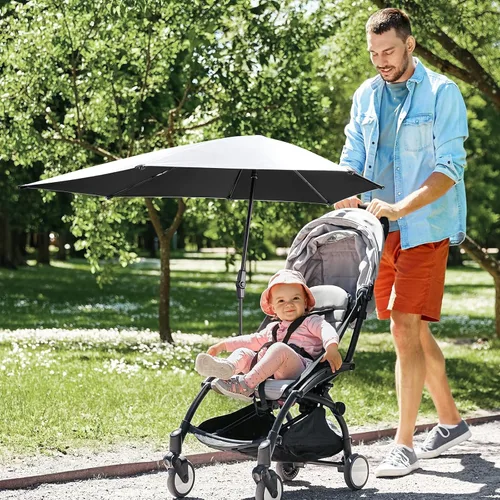Miniatura 8 de G4Free Sombrilla ajustable UPF 50+ XL con abrazadera universal, protección UV, sombrilla para silla de playa, cochecito, silla de ruedas, carrito