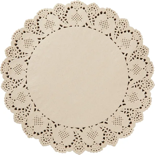 Miniatura 7 de Juvale Manteles individuales de papel, redondos de 12 pulgadas, color marrón, 250 unidades, manteles individuales desechables y tapices de encaje