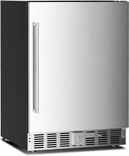Miniatura 8 de Antarctic Star Refrigerador de bebidas de 24 pulgadas de ancho, mini refrigerador de acero inoxidable con doble cajón, 145 latas para bajo encimera