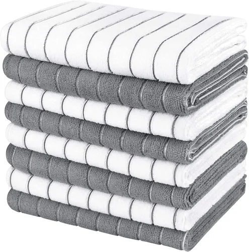 Miniatura 7 de AIDEA Paquete de 8 toallas de cocina de microfibra, toallas de cocina de microfibra, suaves y absorbentes, paños de cocina multiusos para el hogar