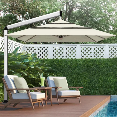 Miniatura 18 de EliteShade USA Sombrilla de Mercado de 10 Años Sin Decoloración de 9 Pies 3 Niveles Sombrilla de Patio Sombrilla de Mesa para Exteriores con Beige