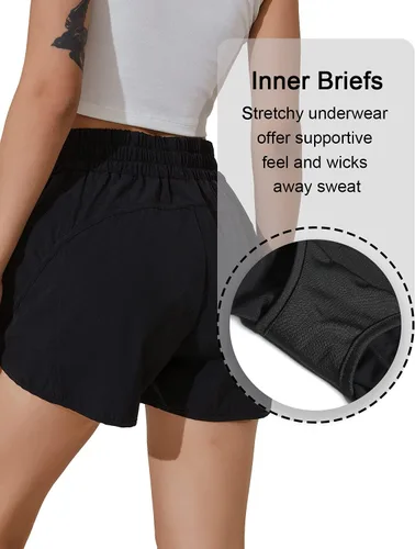 Miniatura 2 de BMJL Pantalones cortos de verano para mujer, atléticos, de cintura alta, con cordón y bolsillos