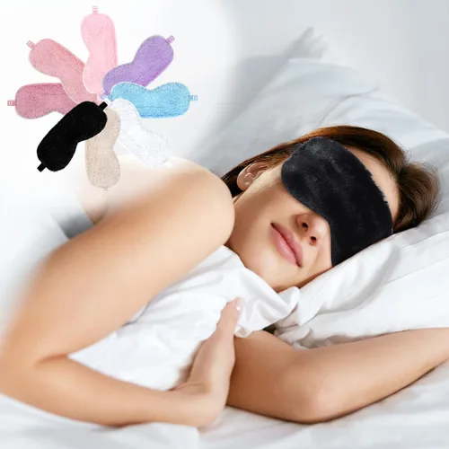 Miniatura 5 de Geyoga 8 máscaras de ojos de felpa a granel para dormir, máscara de ojos de piel sintética, recuerdos de fiesta de pijamas, máscaras para mujeres