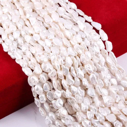 Miniatura 5 de Perlas Barrocas Naturales Irregulares Cultivadas en Agua Dulce Perla Suelta para Elaboración de Collares, Pendientes, Joyería para Mujeres DIY 36 cm