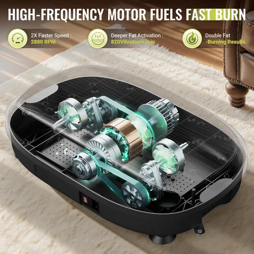 Miniatura 5 de FLYBIRD Vibration Plate Exercise Machine, Adjustable Speed High Intensity Vibration for Muscle Toning Weight Loss Lymphatic Drainage, Full Body