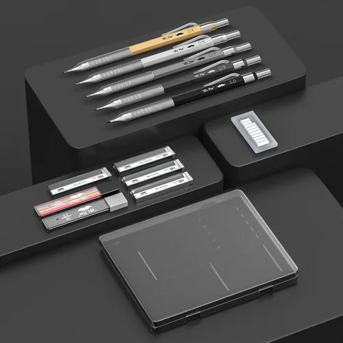 Miniatura 4 de Mr. Pen - Juego de lápices mecánicos de metal con recambios de plomo y borradores, paquete de 5 5 Sizes, 0.3, 0.5, 0.7, 0.9 & 2mm, 6x Tubes HB