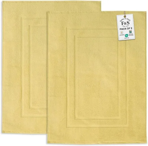 Miniatura 17 de Feather & Stitch - 2 tapetes de baño tipo toalla (30 x 21 pulgadas), tapetes de baño de rizo 100% algodón, tapetes para el suelo de la ducha