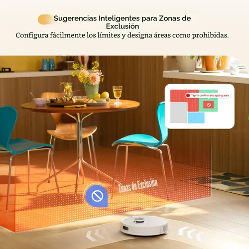 Miniatura 9 de roborock Q7 M5 Robot que aspira y trapea, succión HyperForce de 10,000 Pa, aspiradora robótica, sistema dual anti-enredo, trapeo controlado por