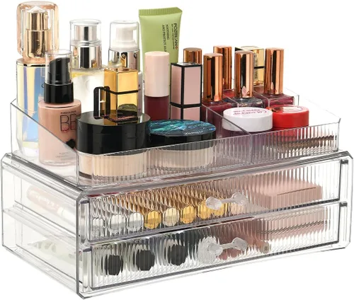 Miniatura 8 de ZHIAI Organizador Cosmético Apilable, Organizador Cosmético de Acrílico para Cómoda, Tocador, Gabinete de Cocina, Baño, Debajo del Fregadero