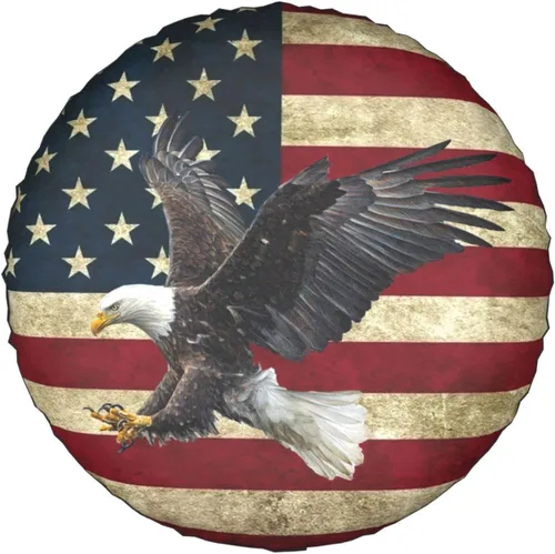 Miniatura 7 de Cubierta de Neumático de Repuesto Águila Calva Bandera Americana Cubiertas de Neumáticos Protector Cubiertas de Neumáticos de Rueda Resistente a