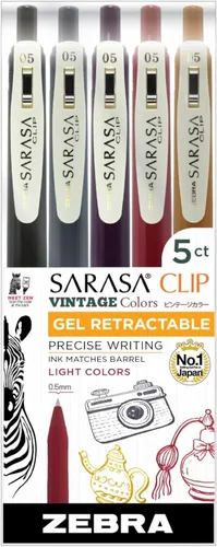 Miniatura 12 de Zebra Pen Sarasa Clip Decoshine - Bolígrafo de gel retráctil, punta fina de 0.020 in, colores metálicos surtidos, funciona bien en papel oscuro