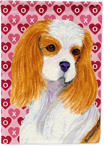 Miniatura 273 de Caroline's Treasures SS4484GF Bandera de jardín con diseño de bulldog inglés y corazones para el Día de San Valentín, bandera decorativa para patio