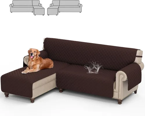 Miniatura 13 de cjc Funda de sofá reversible para perros con correas elásticas, resistente al agua, protector de muebles para mascotas, funda de sofá para sofá de 3