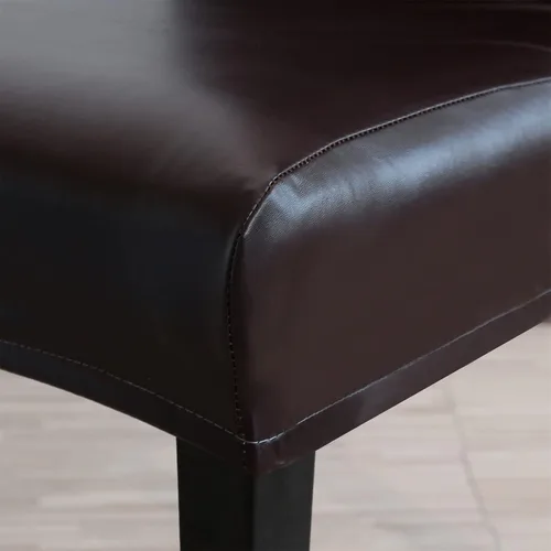 Miniatura 2 de Fundas para sillas de comedor, de piel sintética sólida, impermeable, a prueba de aceite, elásticas, fundas protectoras para sillas de comedor