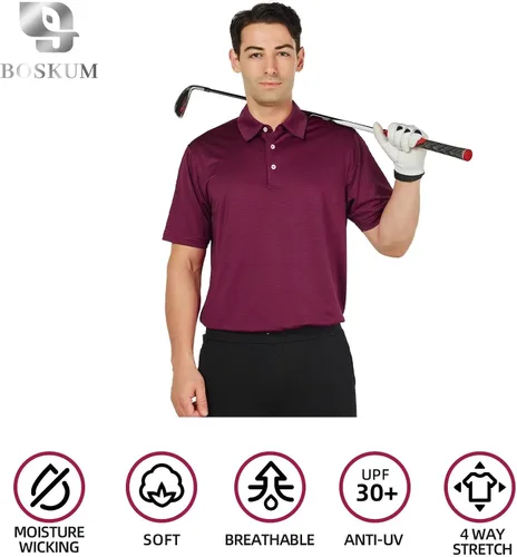 Miniatura 5 de Polo Shirts for Men Short Sleeve Dry Fit Casual Striped Performance Moisture Wicking Athletic Mens Golf Shirts