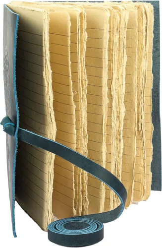 Miniatura 7 de Diario de cuero antiguo hecho a mano forrado con borde de Deckle Edge Vintage Paper Tree of Life Cuaderno de escritura diario para hombres