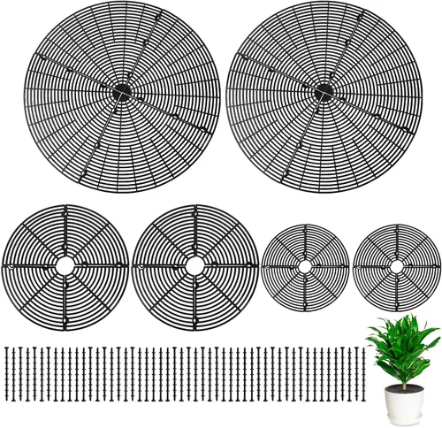 Miniatura 11 de Newtay 2 fundas protectoras de suelo para macetas, protectores de flores cortables contra animales, gatos, ardillas, tapones para excavar plantas